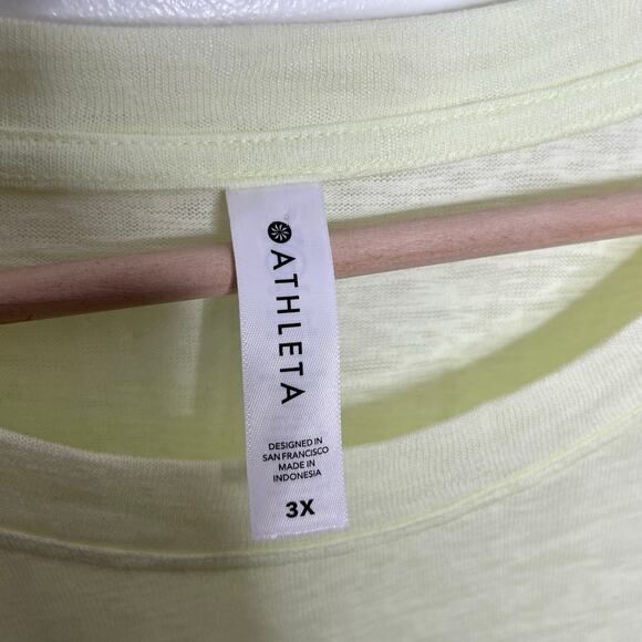 Athleta Womens Breezy Tank Top 3X Yellow Crew Neck Pullover Workout Athletic - Picture 5 of 10
